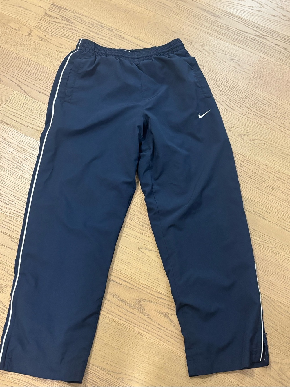 Nike Navy Joggers with White Side Piping